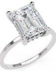 Inel de Logodnă Rachelle din Aur 14k cu Diamant Natural Emerald de 3 ct din 14k Aur Alb - Castelo.ro