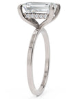 Inel de Logodnă Rachelle din Aur 18k cu Moissanite Emerald de 3 ct din Platina - Castelo.ro
