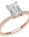 Inel de Logodnă Mayfair din Aur 18k cu Diamant Creat în Laborator Emerald de 1 ct din 18k Aur Roz - Castelo.ro