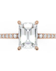 Inel de Logodnă Mayfair din Aur 18k cu Diamant Natural Emerald de 1 ct din 18k Aur Roz - Castelo.ro