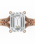 Inel de Logodnă Belgravia din Aur 14k cu Moissanite Emerald de 1.5 ct din 14k Aur Roz - Castelo.ro
