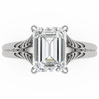 Inel de Logodnă Belgravia din Aur 18k cu Diamant Creat în Laborator Emerald de 1.5 ct din Platina - Castelo.ro