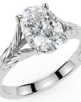 Inel de Logodnă Belgravia din Aur 18k cu Diamant Natural Oval de 1.5 ct din Platina - Castelo.ro