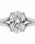 Inel de Logodnă Belgravia din Aur 14k cu Moissanite Oval de 1.5 ct din 14k Aur Alb - Castelo.ro