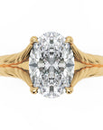 Inel de Logodnă Belgravia din Aur 14k cu Diamant Creat în Laborator Oval de 1.5 ct din 14k Aur Galben - Castelo.ro