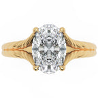 Inel de Logodnă Belgravia din Aur 18k cu Moissanite Oval de 1.5 ct din 18k Aur Galben - Castelo.ro