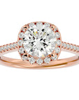 Inel de Logodnă Vintage Pavé din Aur 14k cu Moissanite de 1.94 ct din 14k Aur Roz - Castelo.ro