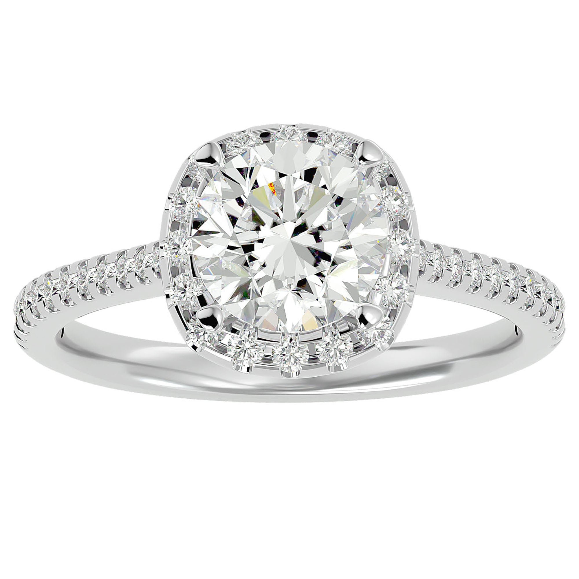 Inel de Logodnă Vintage Pavé din Aur 14k cu Diamante Create în Laborator de 1.94 ct din 14k Aur Alb - Castelo.ro