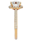 Inel de Logodnă Vintage Pavé din Aur 14k cu Diamante Create în Laborator de 1.94 ct din 14k Aur Galben - Castelo.ro