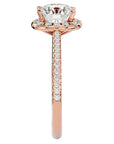 Inel de Logodnă Vintage Pavé din Aur 14k cu Moissanite de 1.94 ct din 14k Aur Roz - Castelo.ro