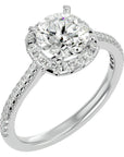 Inel de Logodnă Vintage Pavé din Aur 14k cu Diamante Create în Laborator de 1.94 ct din 14k Aur Alb - Castelo.ro