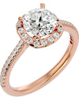 Inel de Logodnă Vintage Pavé din Aur 14k cu Diamante Create în Laborator de 1.94 ct din 14k Aur Roz - Castelo.ro