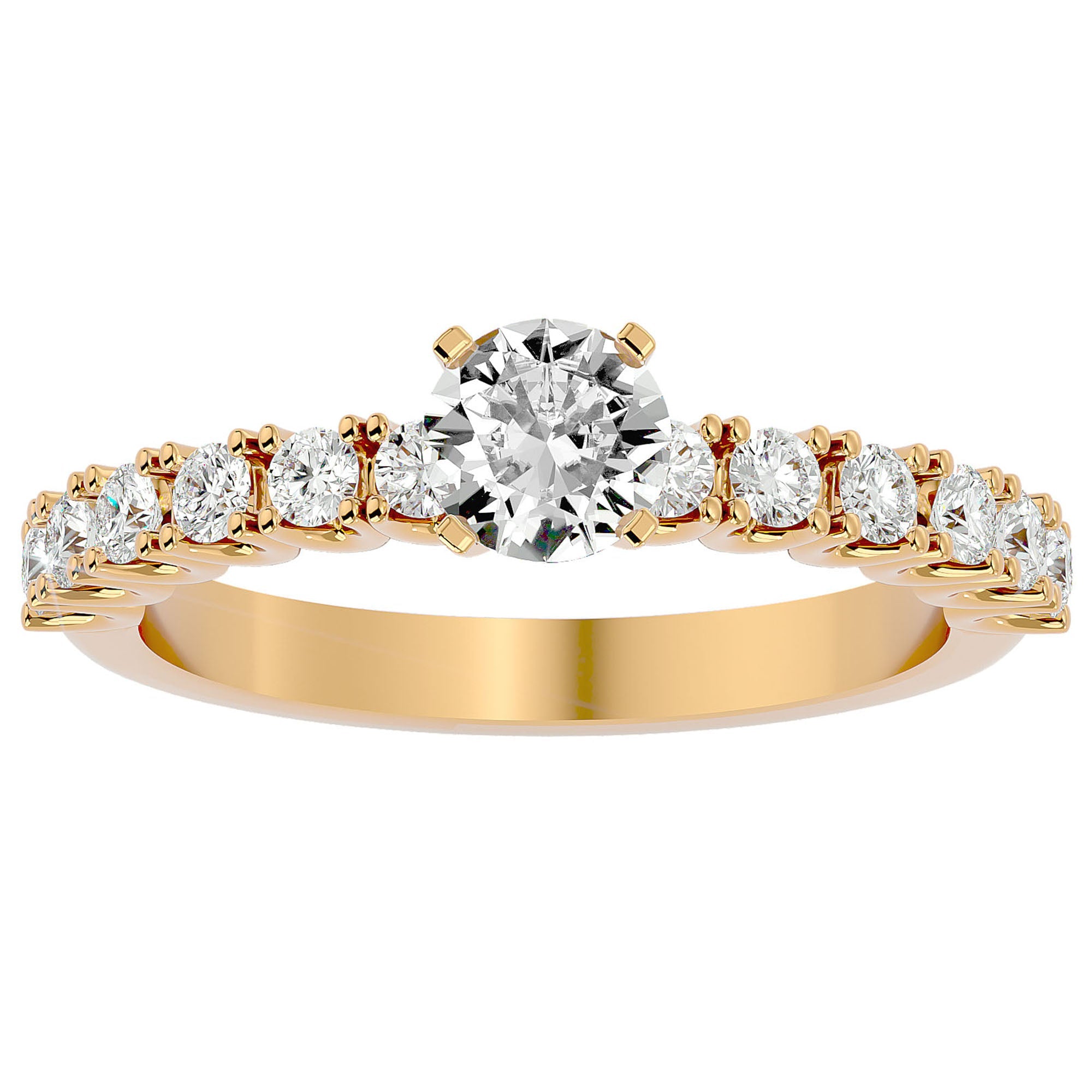 Inel De Logodnă d’Amour Solitaire cu Diamante Create în Laborator de 0.70 ct. din 18k Aur Galben - Castelo.ro