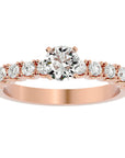 Inel De Logodnă d’Amour Solitaire cu Moissanite de 0.70 ct. din 18k Aur Roz - Castelo.ro