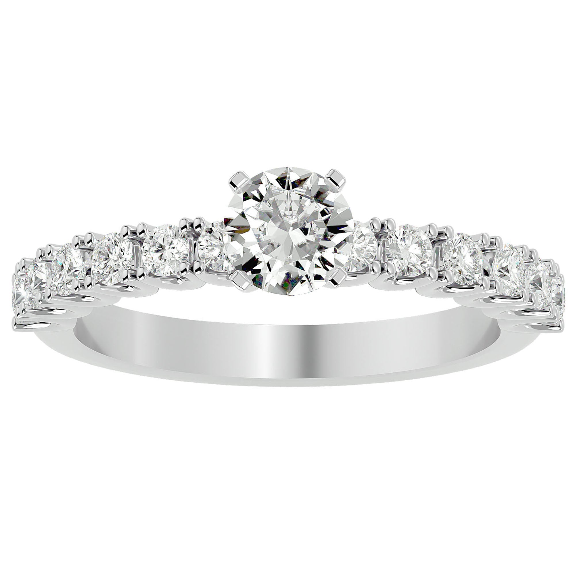 Inel De Logodnă d’Amour Solitaire din Aur 14k cu Moissanite de 0.70 ct. din 14k Aur Alb - Castelo.ro