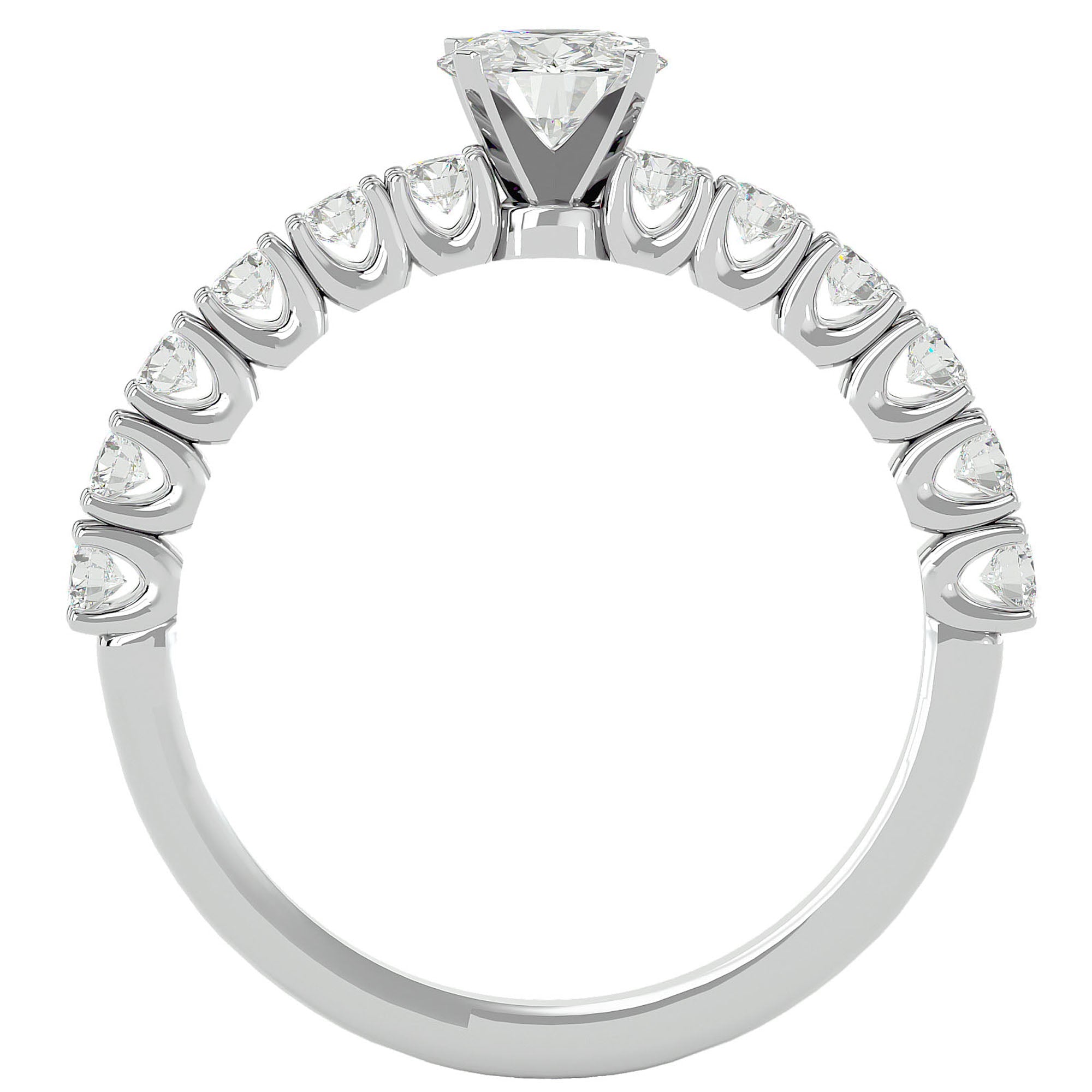 Inel De Logodnă d’Amour Solitaire din Aur 14k cu Moissanite de 0.70 ct. din 14k Aur Alb - Castelo.ro