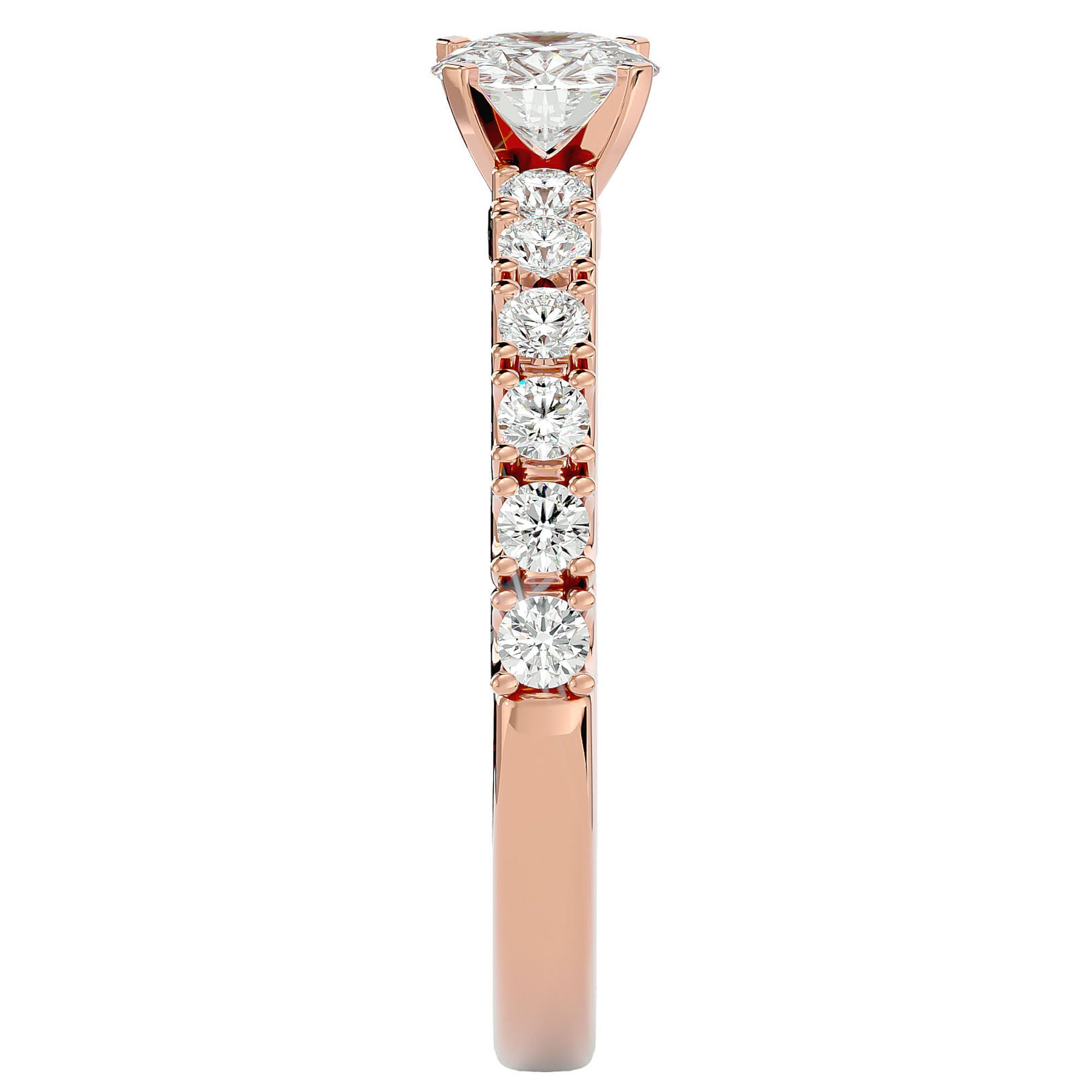 Inel De Logodnă d’Amour Solitaire din Aur 14k cu Moissanite de 0.70 ct. din 14k Aur Roz - Castelo.ro