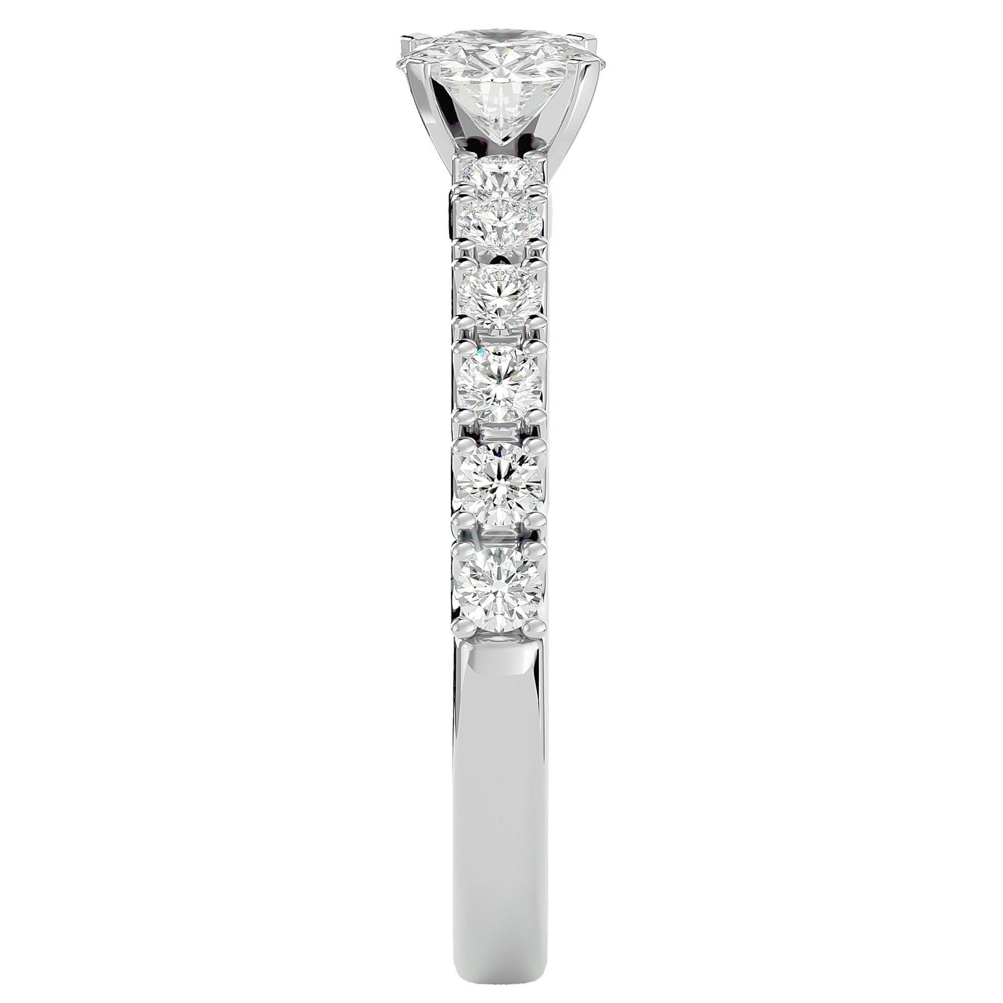 Inel De Logodnă d’Amour Solitaire din Aur 14k cu Moissanite de 0.70 ct. din 14k Aur Alb - Castelo.ro