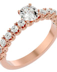 Inel De Logodnă d’Amour Solitaire din Aur 14k cu Moissanite de 0.70 ct. din 14k Aur Roz - Castelo.ro