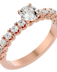 Inel De Logodnă d’Amour Solitaire cu Diamante Naturale de 0.70 ct. din 18k Aur Roz - Castelo.ro