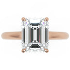 Inel de Logodnă Sloane din Aur 14k cu Moissanite Emerald de 2.5 ct din 14k Aur Roz - Castelo.ro