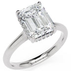 Inel de Logodnă Sloane din Aur 14k cu Moissanite Emerald de 2.5 ct din 14k Aur Alb - Castelo.ro