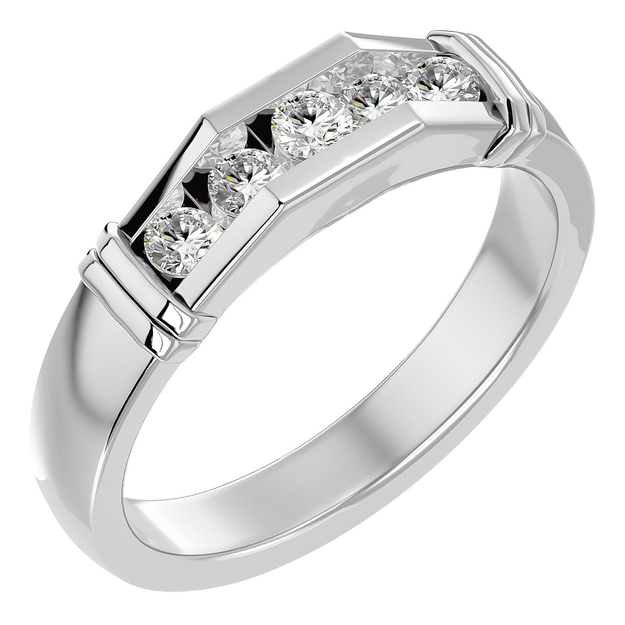 Inel Radiant cu Moissanite de 0.51 ct din Platina - Castelo.ro