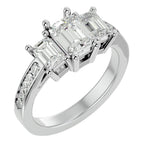 Inel de Logodnă Trei Diamante Create în Laborator de 2.46 ct din Platina - Castelo.ro