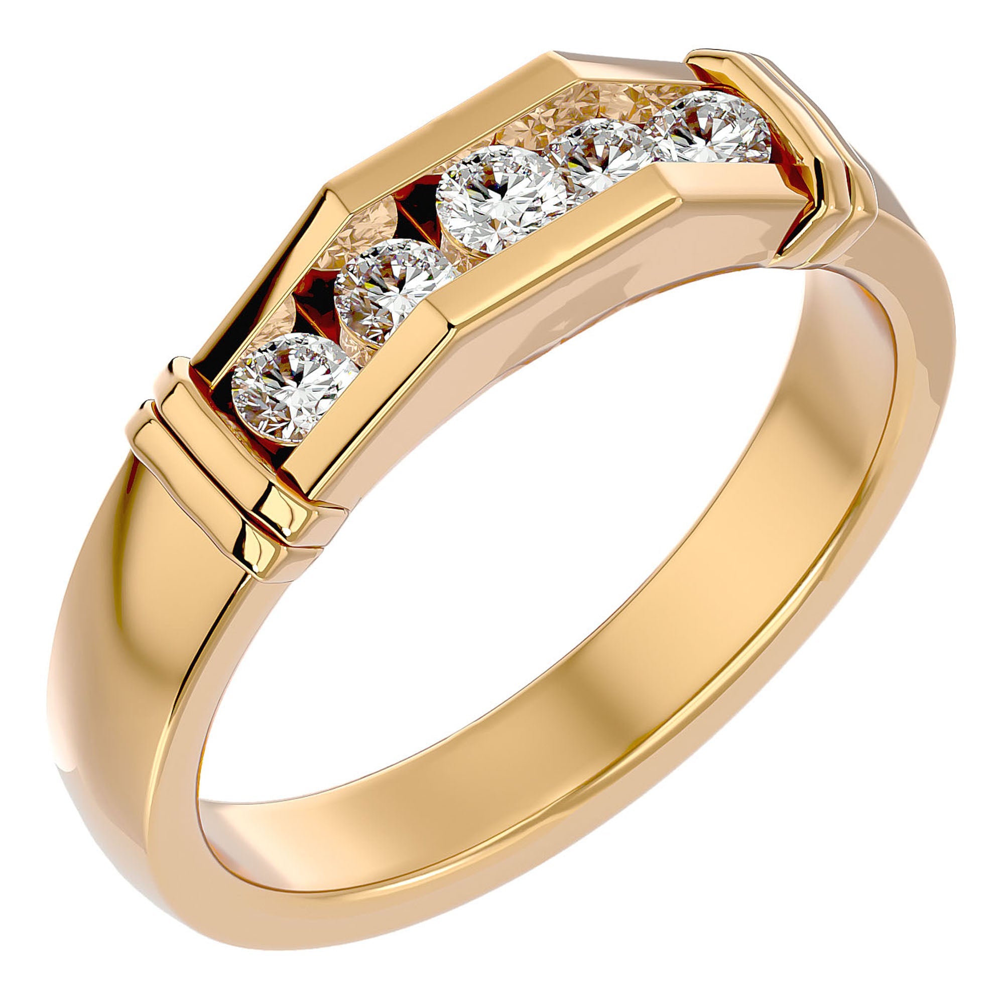 Inel Radiant cu Moissanite de 0.51 ct din 18k Aur Galben - Castelo.ro