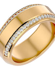 Verighetă cu Bandă De Diamante Create în Laborator de 0.53 ct din 18k Aur Galben - Castelo.ro