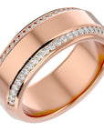 Verighetă cu Bandă De Diamante Create în Laborator de 0.53 ct din 18k Aur Roz - Castelo.ro