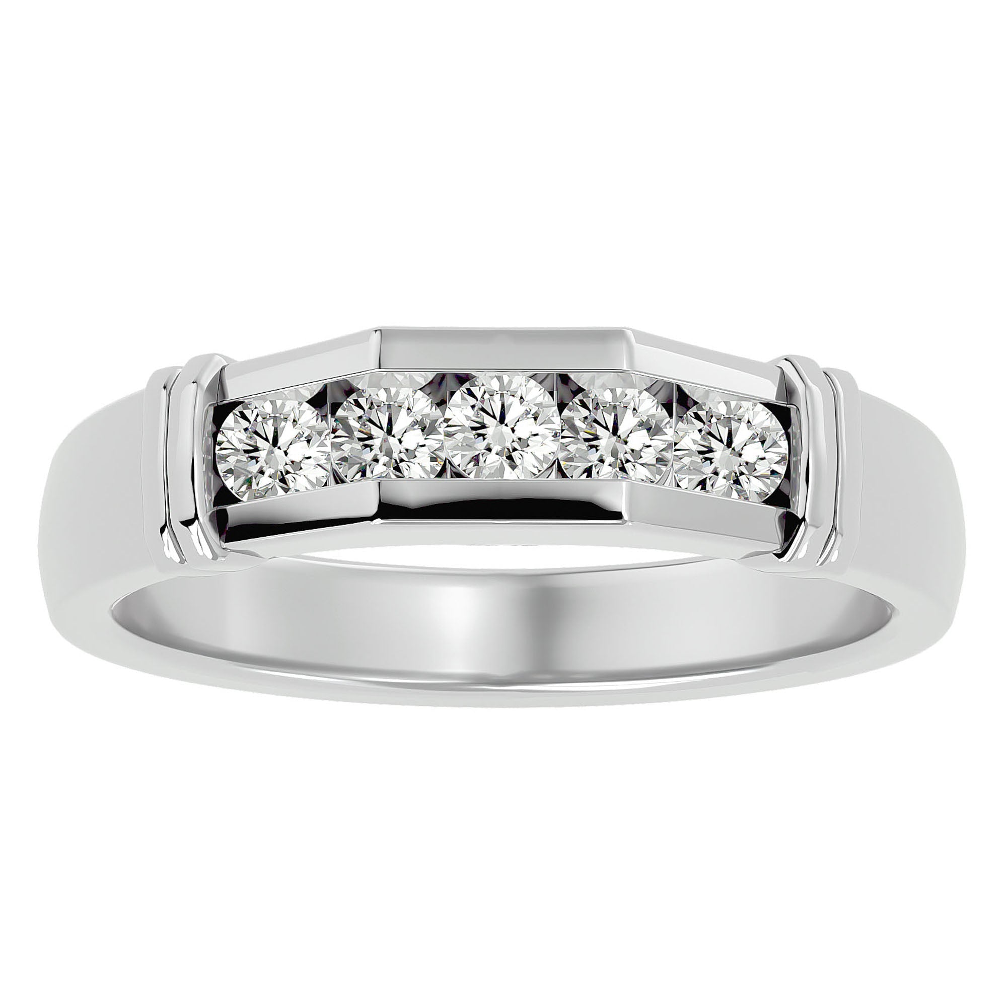 Inel Radiant cu Moissanite de 0.51 ct din Platina - Castelo.ro