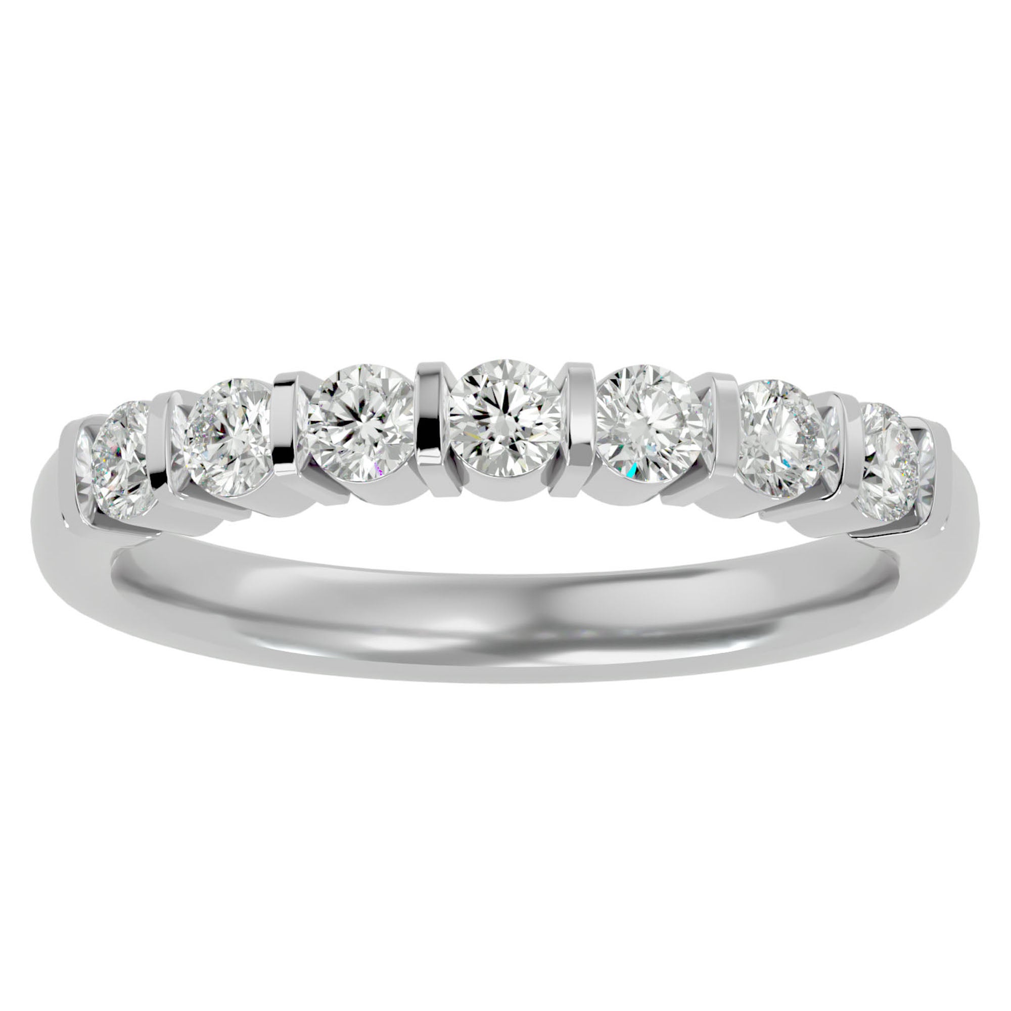 Inel Cu 7 Moissanite de 0.52 ct din Platina - Castelo.ro