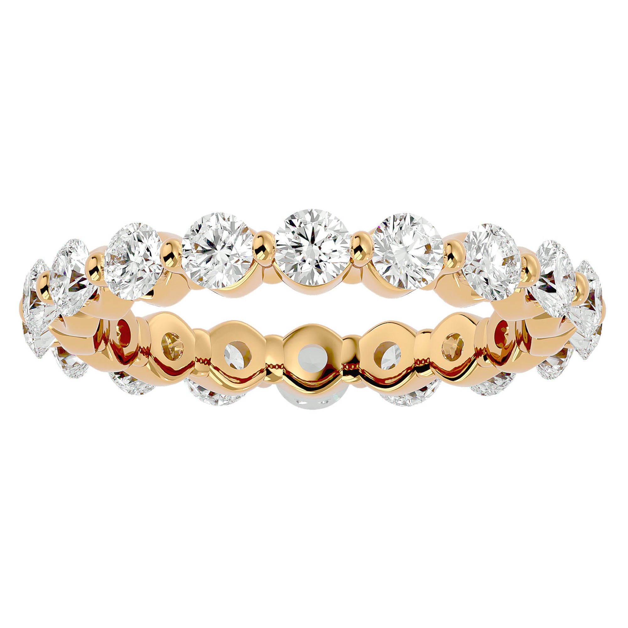 Inel Eternity cu Diamante Naturale de 2.01 ct din 18k Aur Galben - Castelo.ro