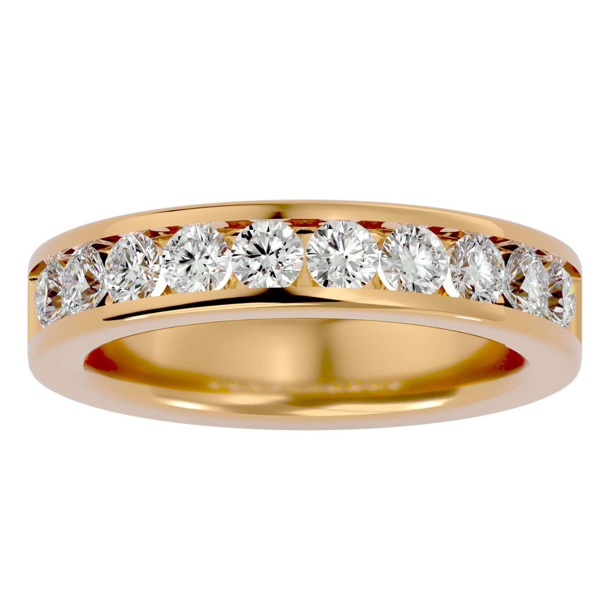 Verighetă cu Moissanite Eternity de 1.01 ct din 18k Aur Galben - Castelo.ro
