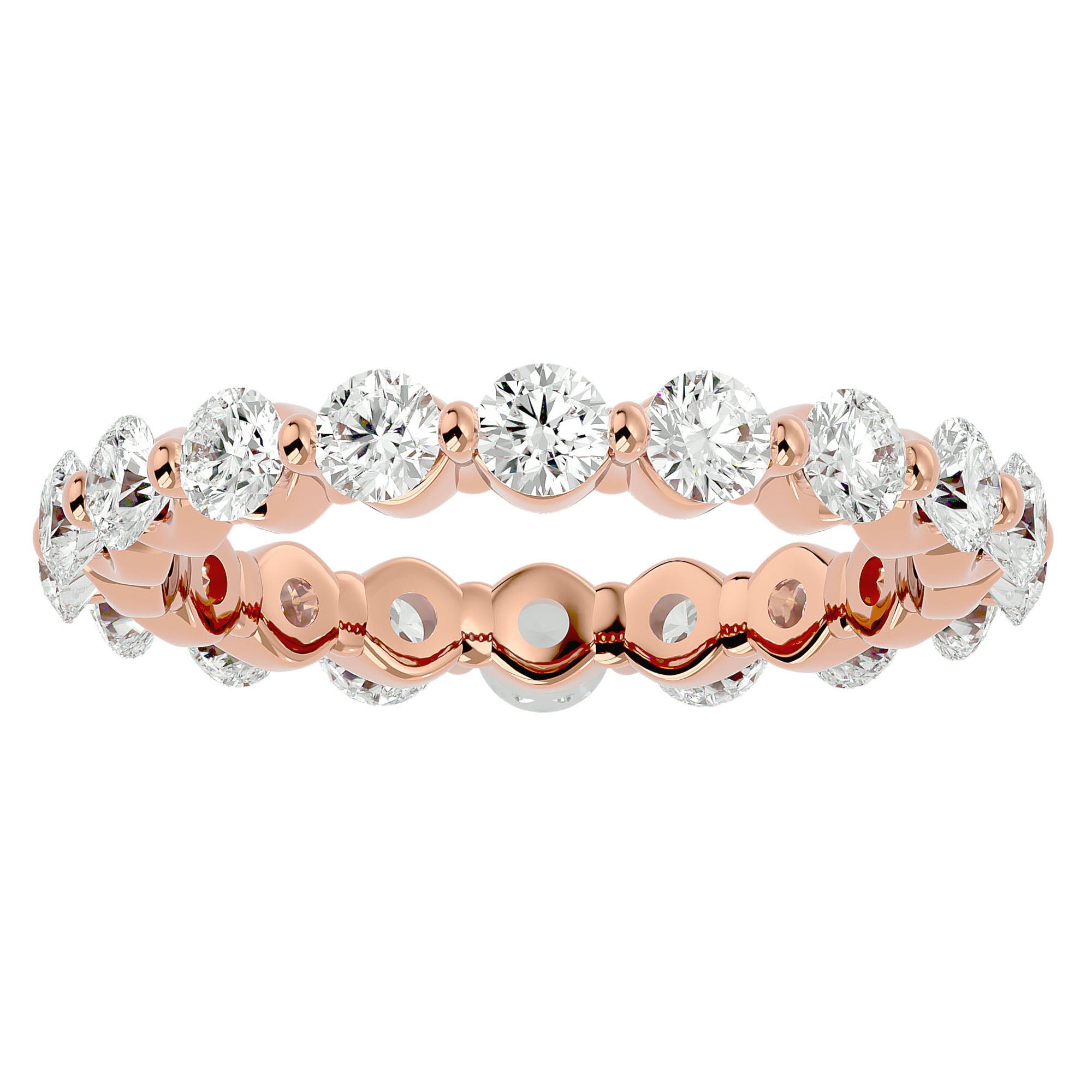Inel Eternity cu Diamante Naturale de 2.01 ct din 18k Aur Roz - Castelo.ro