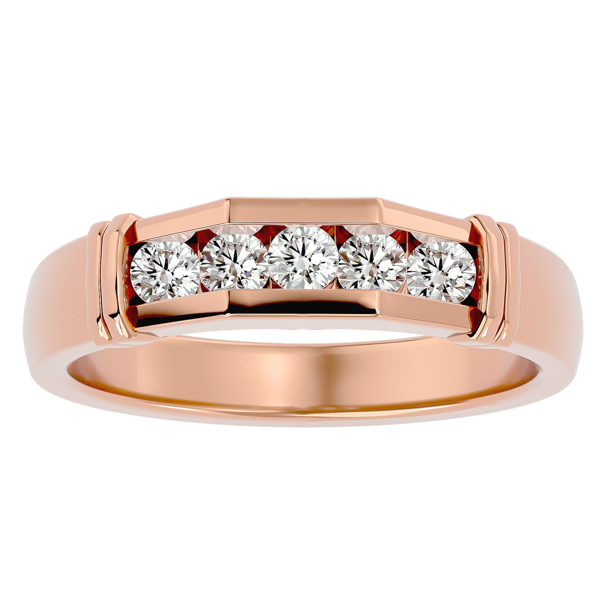 Inel Radiant cu Moissanite de 0.51 ct din 18k Aur Roz - Castelo.ro