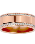 Verighetă cu Bandă De Diamante Create în Laborator de 0.53 ct din 18k Aur Roz - Castelo.ro