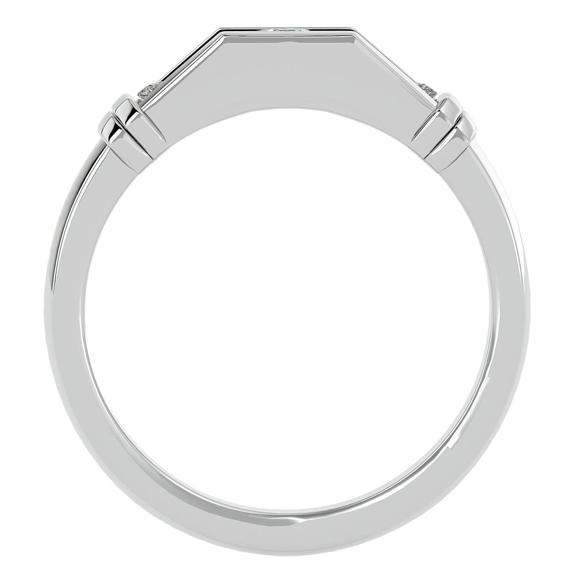 Inel Radiant cu Moissanite de 0.51 ct din Platina - Castelo.ro
