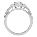 Inel de Logodnă Solitaire cu Trei Diamante Create în Laborator de 1.57 ct din Platina - Castelo.ro