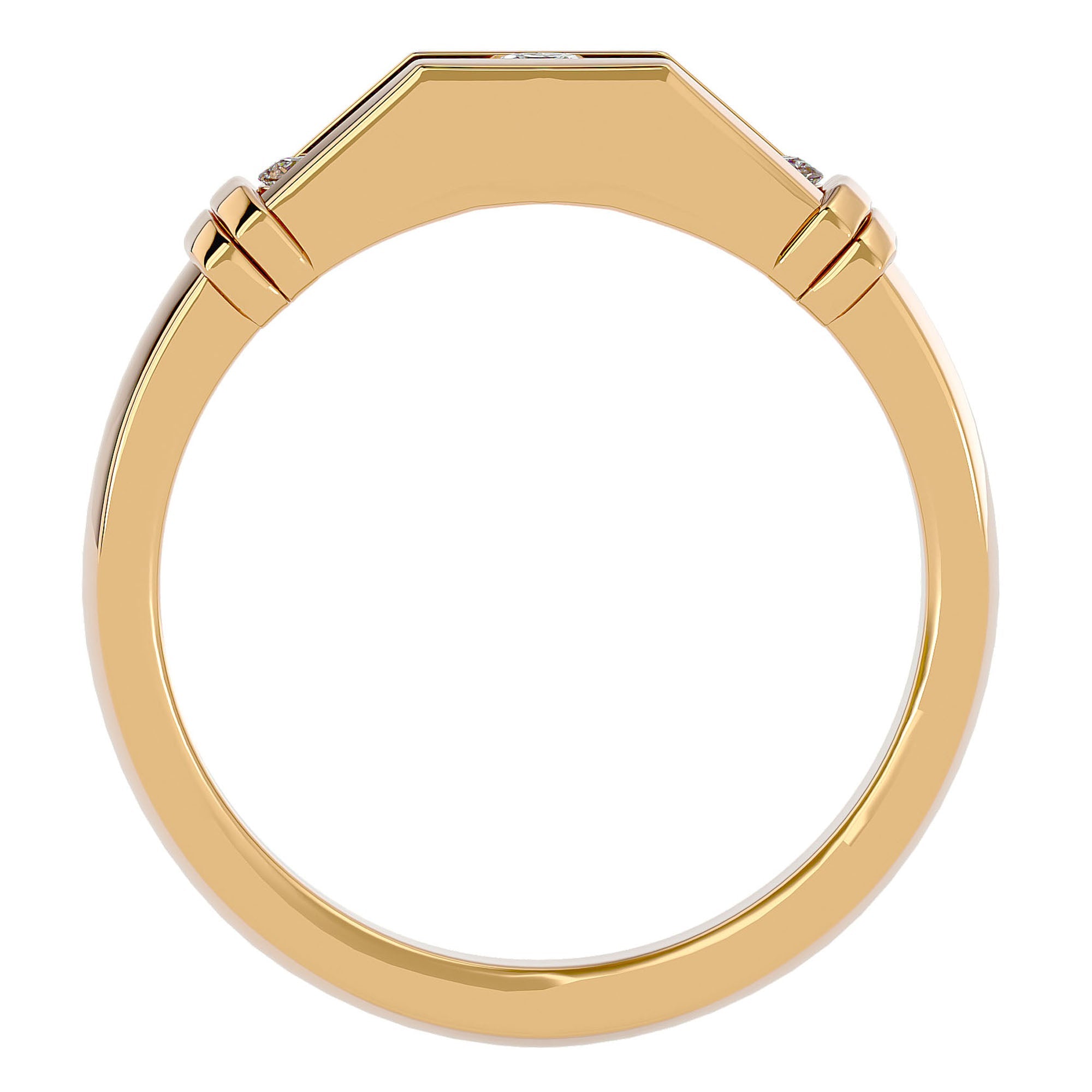 Inel Radiant din Aur 14k cu Diamante Create în Laborator de 0.51 ct din 14k Aur Galben - Castelo.ro