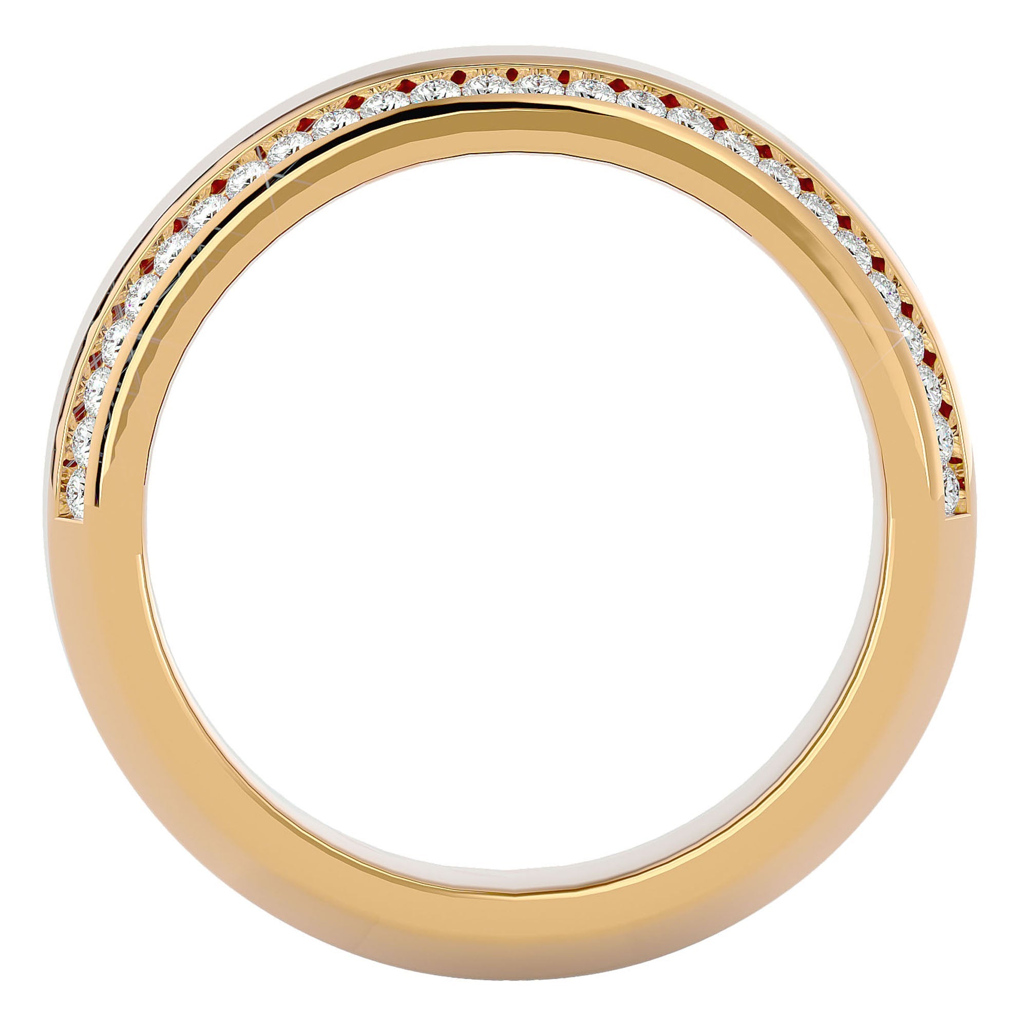 Verighetă cu Bandă De Diamante Create în Laborator de 0.53 ct din 18k Aur Galben - Castelo.ro