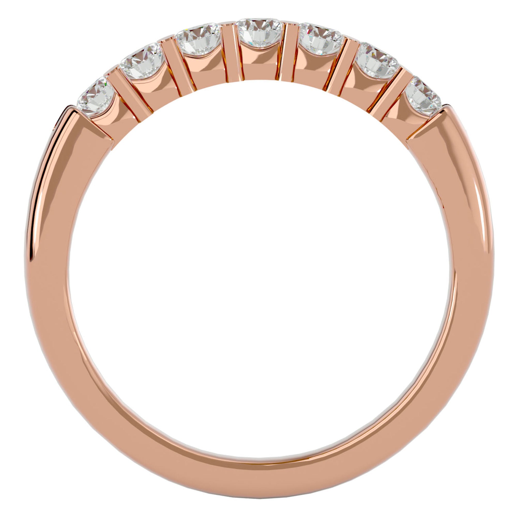 Inel Eternity din Aur 14k Cu 7 Diamante Naturale de 0.53 ct din 14k Aur Roz - Castelo.ro