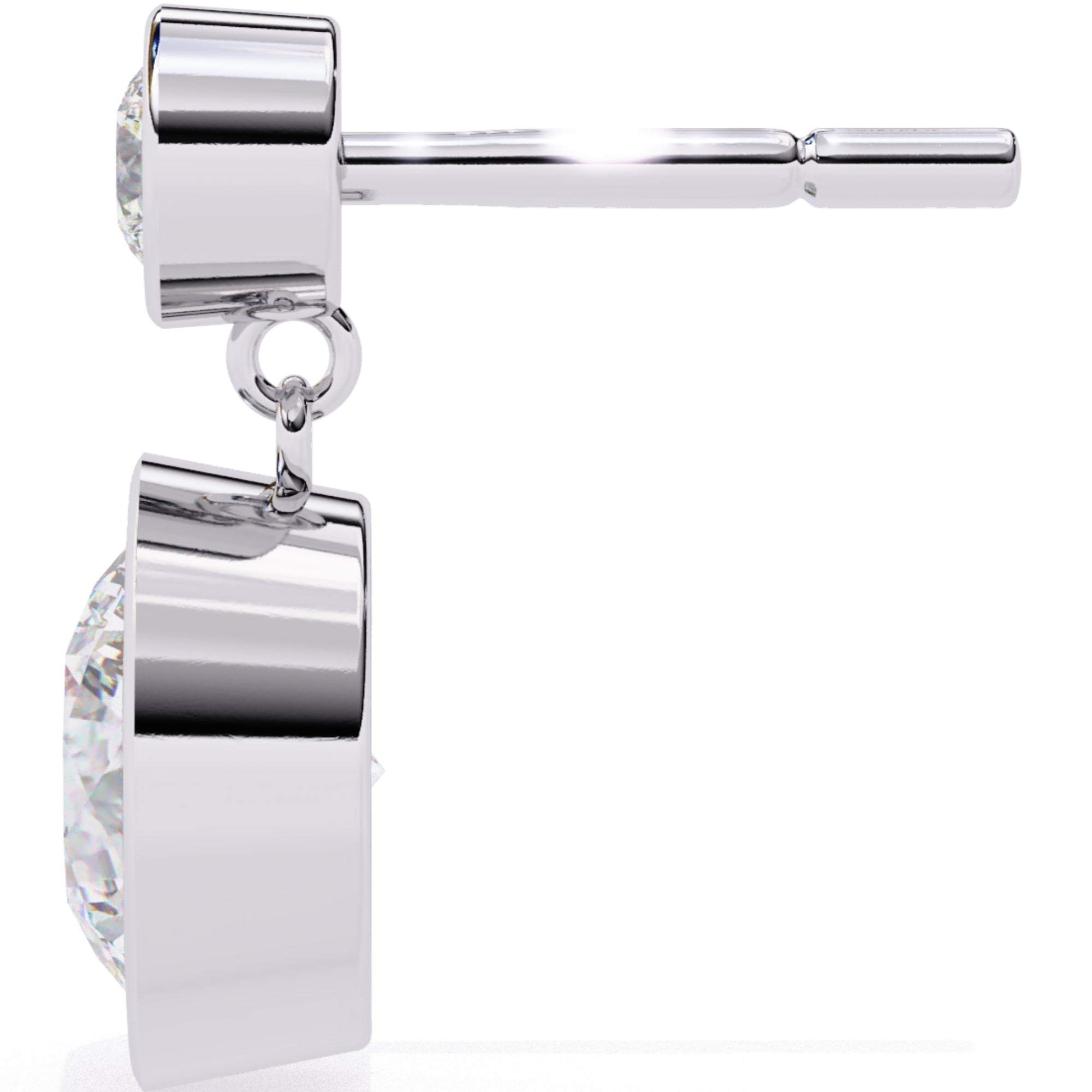 Cercei Solitaire Bezel Drop cu Diamante Create în Laborator de 1.83 ct din - Castelo.ro