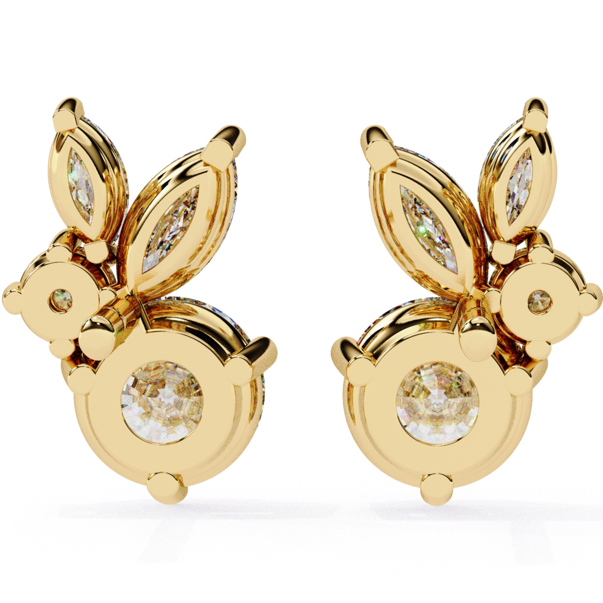 Cercei Stud Efemeri din Aur 14k cu Moissanite de 0.68 ct