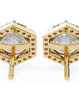 Cercei Hexa Stud Halo cu Diamante Create în Laborator de 2.1 ct din 18K Aur Galben - Castelo.ro