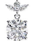 Cercei Stud Royal Solitaire Drop din Aur 14k cu Moissanite de 2.02 ct