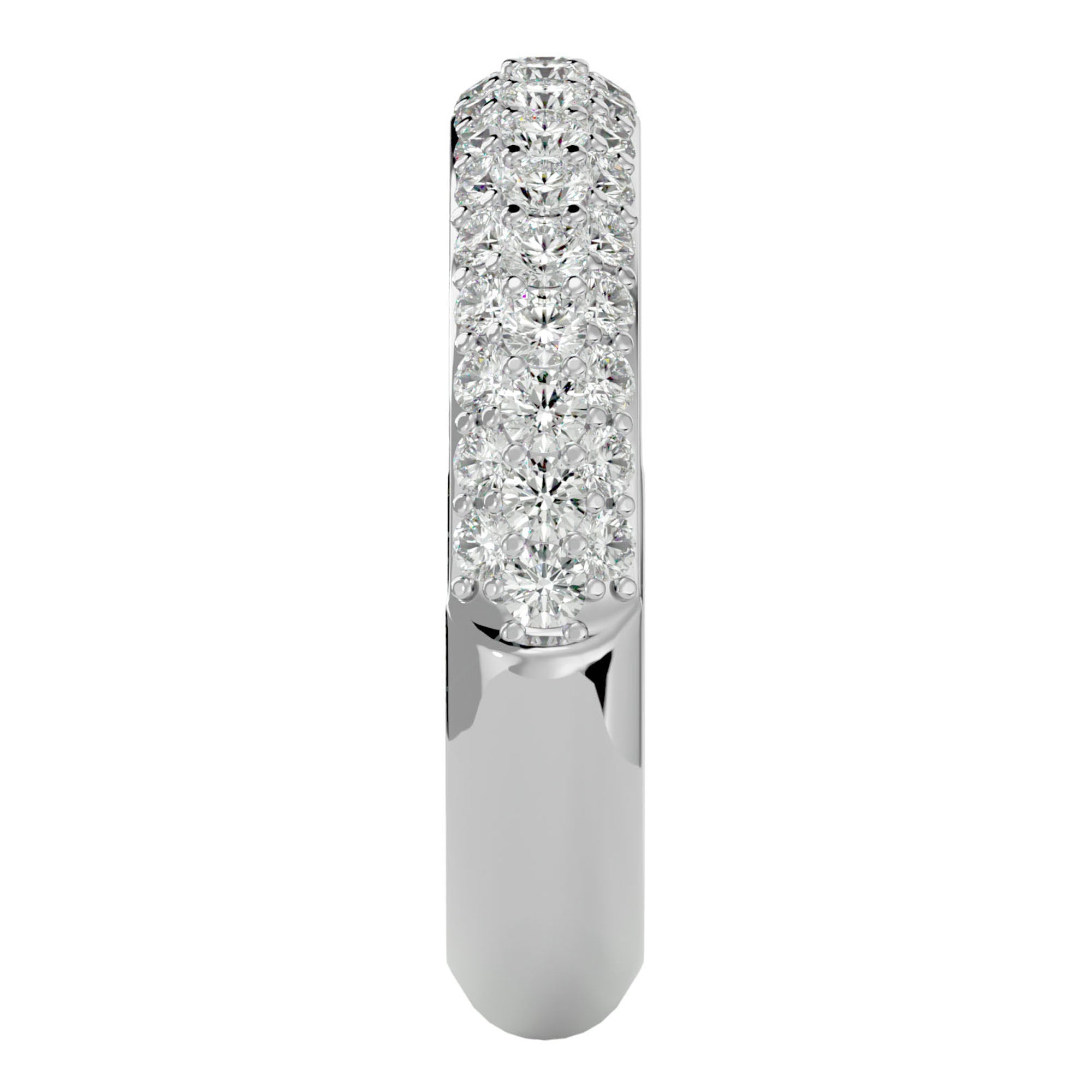 Inel Triplu Micro Pavé cu Moissanite de 0.90 ct din Platina - Castelo.ro