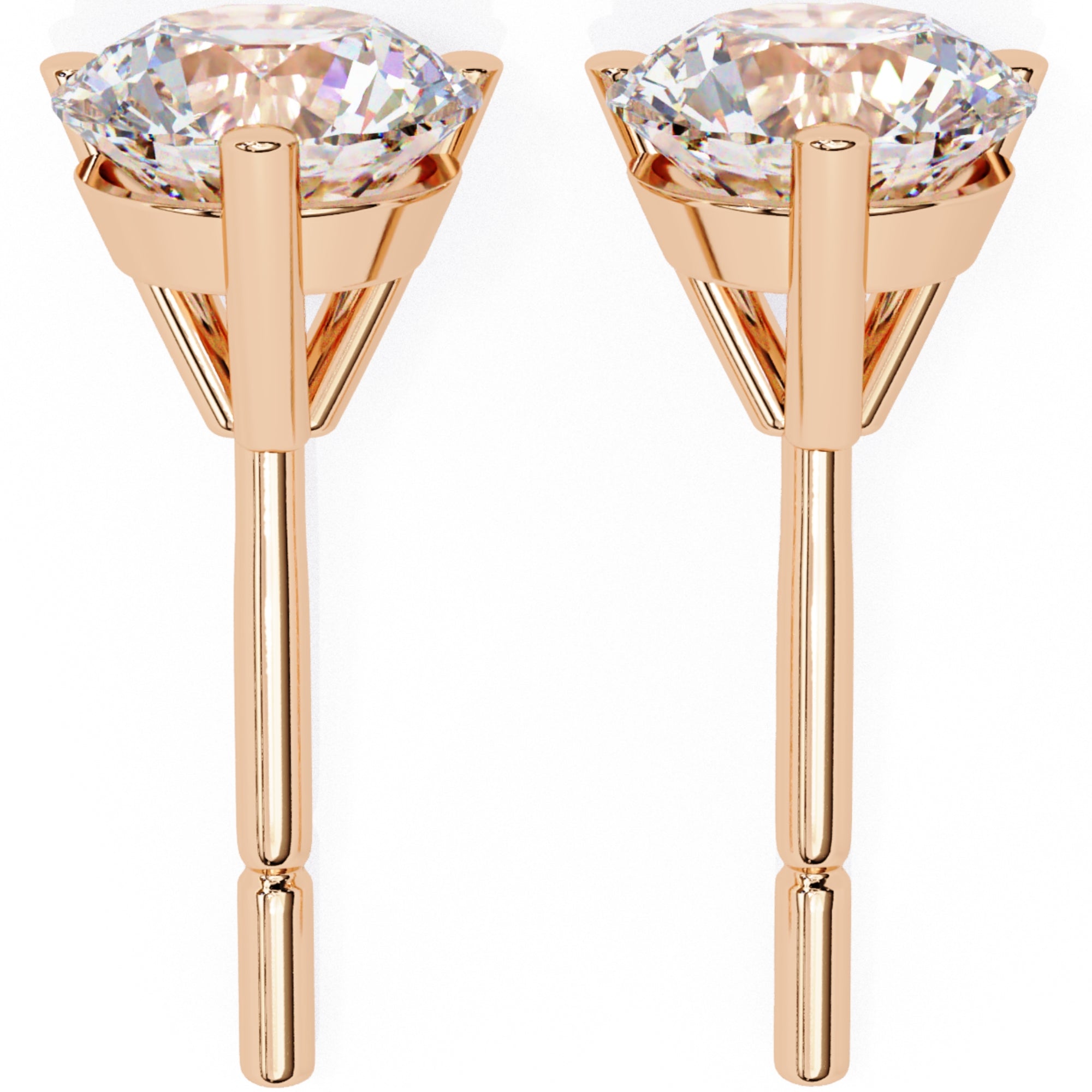Cercei Stud din Aur 14k Cu Diamante Naturale Tăietură Briliant de 2.5 ct din - Castelo.ro