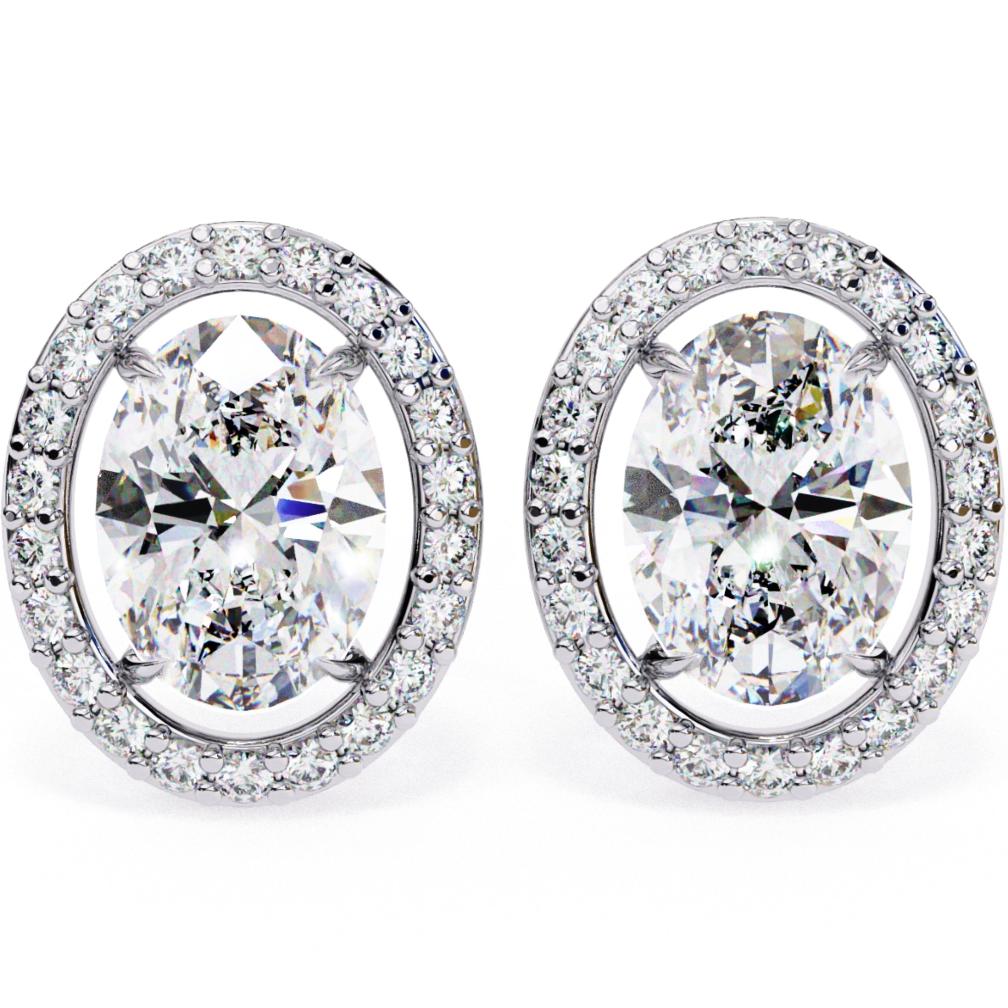 Cercei Stud Oval Star cu Moissanite de 0.97 ct din - Castelo.ro
